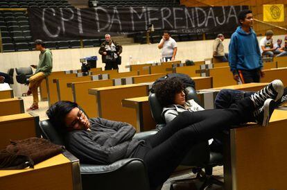 Estudantes na Assembleia Legislativa de SP. 