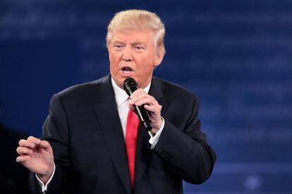 Donald Trump, durante o segundo debate das presidenciais.