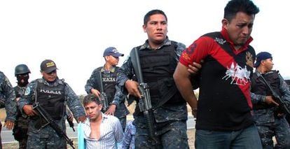 Prisão de grupo criminoso em Tegucigalpa (Honduras).
