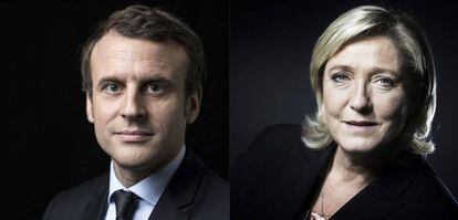 Emmanuel Macron e Marine Le Pen, que se enfrentarão no segundo turno.
