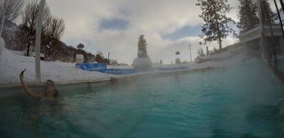 A piscina termal do hotel Rigopiano, neste fim de semana.