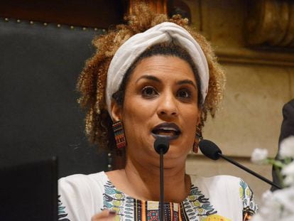 Marielle Franco, em novembro de 2017 na Câmara dos Vereadores do Rio.