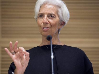 A diretora do FMI, Christine Lagarde, durante uma conferência em Washington o 3 de novembro.