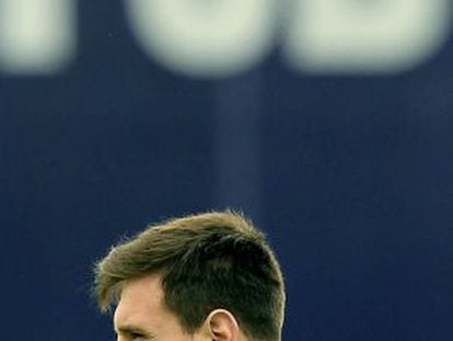 Messi em um treinamento do Barcelona.
