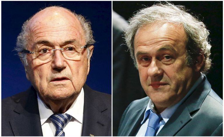 Blatter, ex-presidente da FIFA, e Platini, da UEFA.