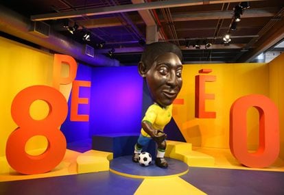 Exposição em homenagem a Pelé, no Museu do Futebol.