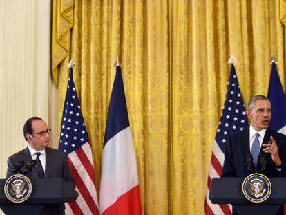 Obama e Hollande na Casa Branca.