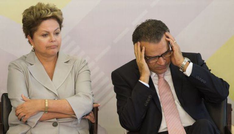 Dilma Rousseff e o presidente da Câmara, Henrique Alves, em Brasília.