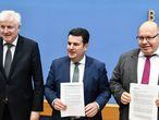 De izquierda a derecha, el ministro alemán del Interior, Horst Seehofer, el de Trabajo y Asuntos Sociales, Hubertus Heil, y el de Economía y Energía, Peter Altmaier.