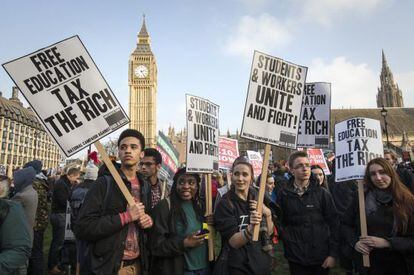 Protesto em Londres contra as taxas e por uma educação gratuita em novembro.