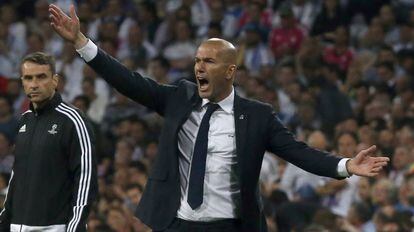 Zidane, gritando durante o jogo de volta contra o City.
