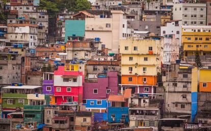 Favelas no Rio de Janeiro.