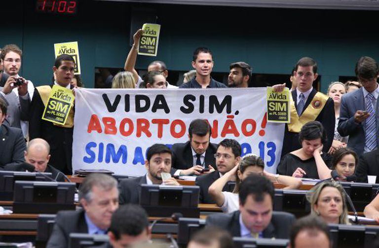 Ato contra o aborto na Câmara dos Deputados.