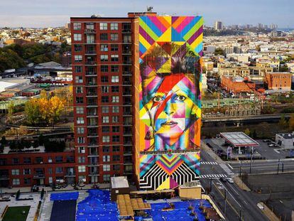 Grafite feito pelo brasileiro em Nova Jersey, nos Estados Unidos recém finalizado.