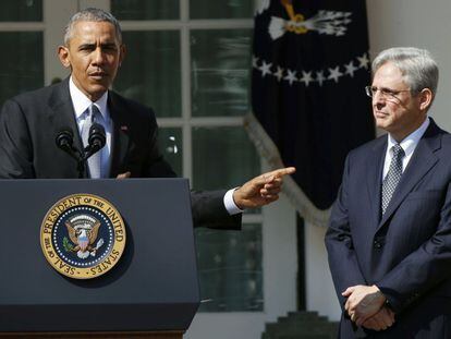 O presidente Barack Obama e o juiz Merrick Garland.