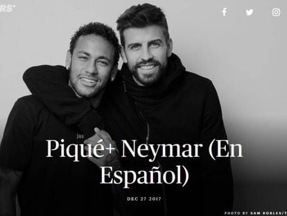 Piqué e Neymar, durante a entrevista do zagueiro.