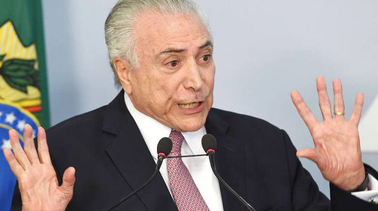 Temer durante pronunciamento sobre denúncia por corrupção.