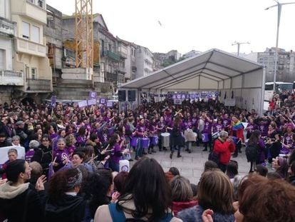Manifestação feminista em Vigo (Espanha) no domingo passado.