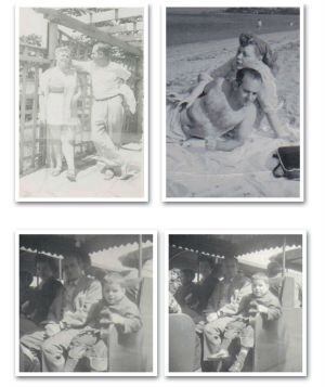 Quatro fotos de família de Bill Finger, incluídas no livro 'Batman: serenata noturna' de David Hernando.