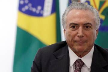 O presidente interino, Michel Temer, nesta segunda-feira em Brasília.