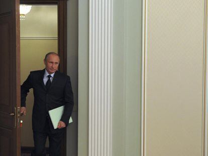 Putin, em sua residência em Moscou, nesta quarta.