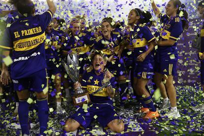 As jogadoras do Boca Juniors depois de vencer o campeonato, em janeiro.