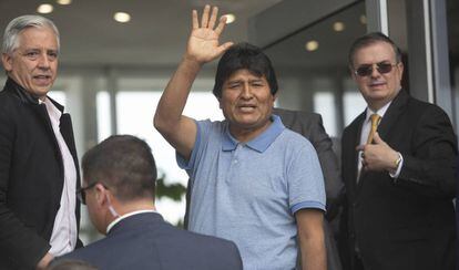 Evo Morales, após a chegada ao México, em 12 de novembro.