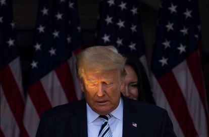 O ex-presidente Donald Trump em 7 de julho em seu clube de golfe, em Bedminster (Nova Jersey).