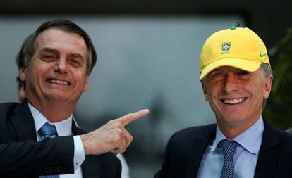 Os presidente Jair Bolsonaro e Maurício Macri.