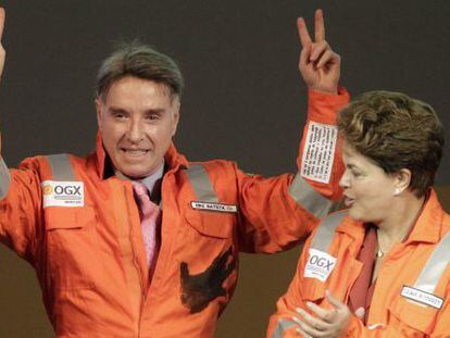 O empres&aacute;rio Eike Batista e a presidente Dilma, em abril de 2012.