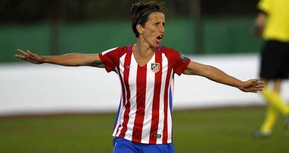 Sonia Bermúdez, em um jogo pelo Atlético.