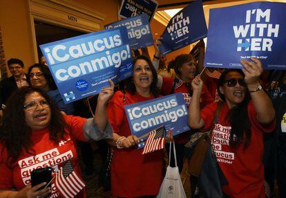 Trabalhadoras latinas apoiam Clinton em Las Vegas.