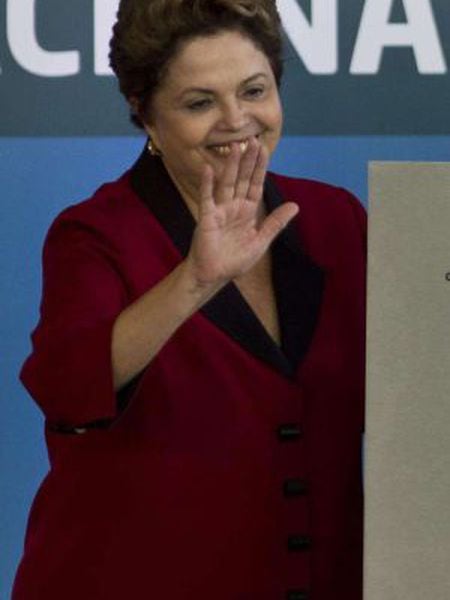 Dilma Rousseff na inauguração da nova terminal de Guarulhos, nesta terça-feira.