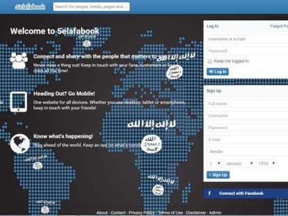 Página da rede jihadista 5elafabook.