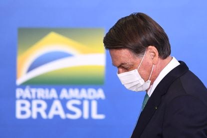O presidente Jair Bolsonaro em evento no Planalto em 1º de junho.