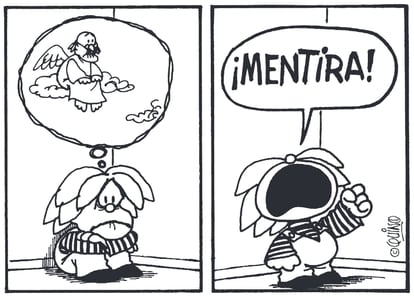 Quadrinho da coletânea ‘El amor según Mafalda’, de Quino.