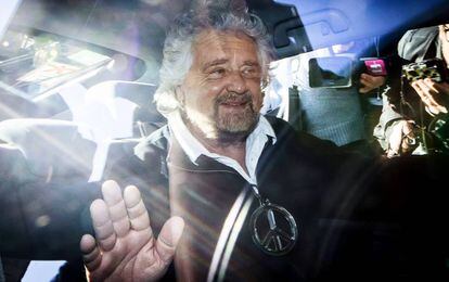 O comediante Beppe Grillo, líder do Movimento 5 Estrelas, na terça-feira.