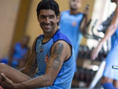 Abreu, num treino pelo Bangu.