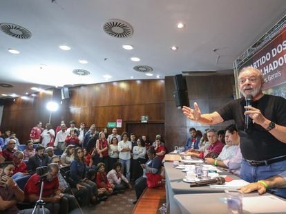 O ex-presidente Lula, em um encontro com apoiadores em Belo Horizonte (Minas Gerais), na sexta-feira, 24 de janeiro.