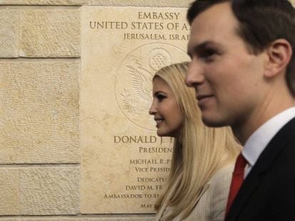 Ivanka Trump e Jared Kushner na segunda-feira em Jerusalém durante a inauguração da nova Embaixada norte-americana.
