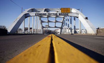 A ponte Edmund Pettus de Selma, Alabama, atualmente.
