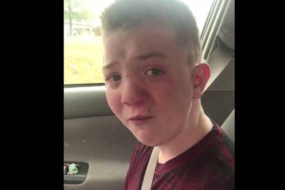 Keaton Jones, no vídeo em que relata o assédio que sofre na escola.