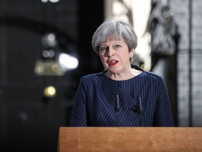 Theresa May, durante pronunciamento, nesta terça-feira.