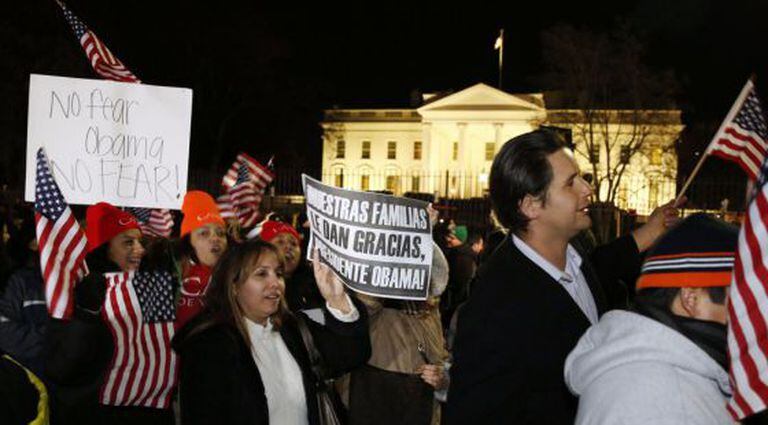 Concentração em apoio a Obama, em novembro de 2014, depois do anúncio da reforma.