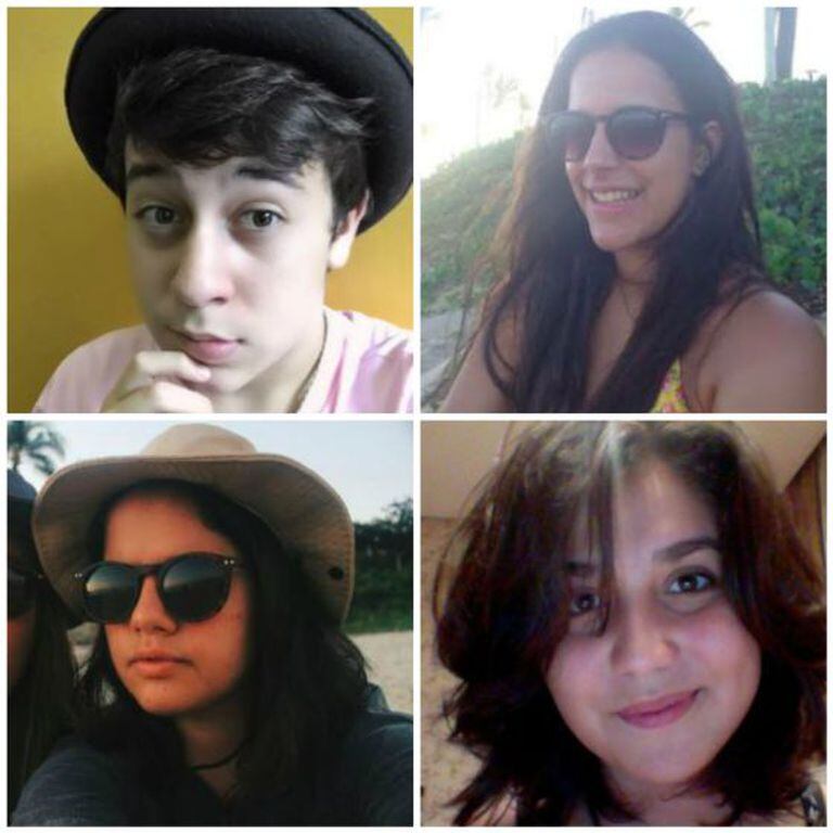 No sentido horário: João Vitor, Luiza, Isabela e Giulia.