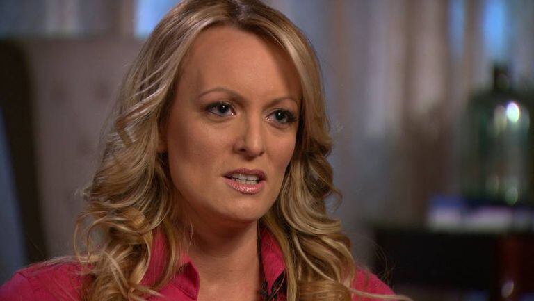 Stormy Daniels, durante a entrevista à CBS transmitida neste domingo.