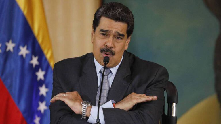 Nicolás Maduro, em uma coletiva de imprensa em Caracas.