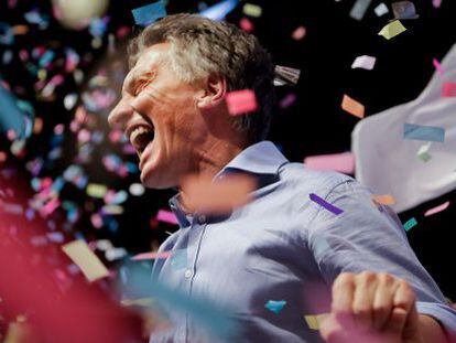 Mauricio Macri celebra em Buenos Aires sua vitória eleitoral.