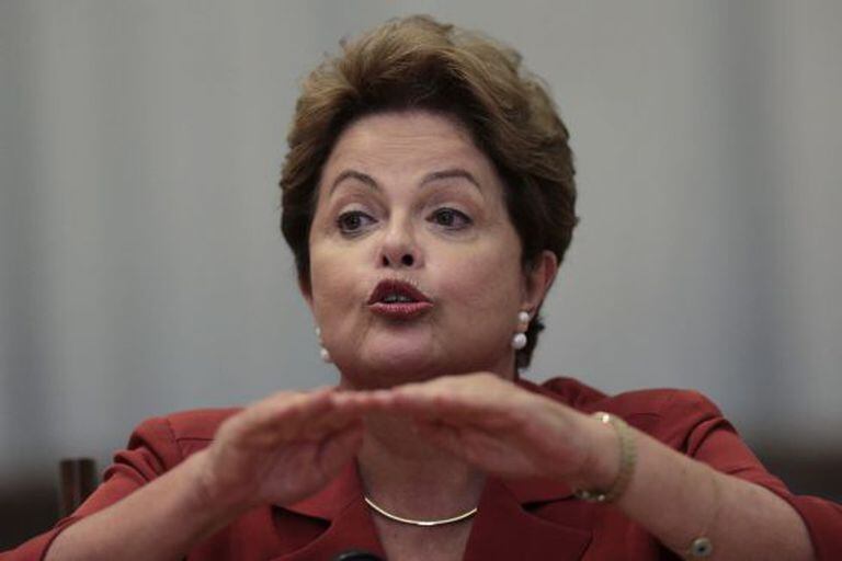 A presidenta Dilma em uma coletiva em Brasília.