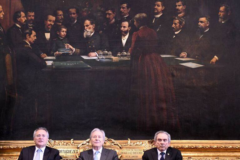 Calheiros, Lewandowski e Lira em reunião no Senado.